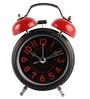 Black Metallic Designer Vintage Inspired With Nightlight Table Clock