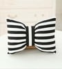 Black and White Microfiber 12 x 16 inch Decorative Bow Shaped Cushion