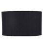 Triad Black Fabric Shade Shelf Floor Lamp With Wood & Metal Base