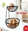 Black Mild Steel 2 Tier Basket