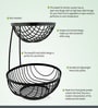 Black Mild Steel 2 Tier Basket