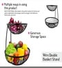 Black Mild Steel 2 Tier Basket