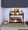 Black Mild Steel 2 Tier Multipurpose Countertop Kitchen Organizer