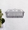 Black Mild Steel Wall Hanging Flower Holder