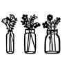 Black Mini Plants Design Wooden Wall Decor