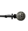 Black Mirror Mosaic Iron Expandable 1 Curtain Rod with Accessories ( 36 to 66 Inches)