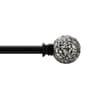 Black Mirror Mosaic Iron Expandable 1 Curtain Rod with Accessories ( 36 to 66 Inches)