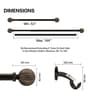Black Moroccan Ball Iron Expandable 1 Curtain Rod with Accessories ( 52 to 144 Inches)