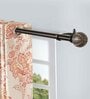 Black Moroccan Ball Iron Expandable 1 Curtain Rod with Accessories ( 52 to 144 Inches)