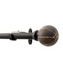 Black Moroccan Ball Iron Expandable 1 Curtain Rod with Accessories ( 52 to 144 Inches)
