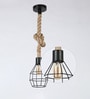 Bennett Black Natural Fiber Hanging Light