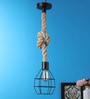 Bennett Black Natural Fiber Hanging Light
