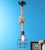 Bennett Black Natural Fiber Hanging Light