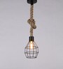 Bennett Black Natural Fiber Hanging Light