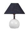 Black Natural Fiber Shade Table Lamp With White Base