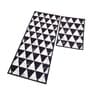 Black Nylon 47 x 20 Inches Machine Made Floor Runner and Door Mat