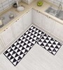 Black Nylon 47 x 20 Inches Machine Made Floor Runner and Door Mat