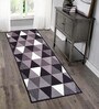Black Nylon Geometric Pattern 47.2 x 19.6 Inches Runner