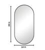 28 Inch Black Oblong Mirror in Metal Frame