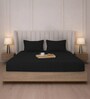 Black Onxy Stripe 300 TC Pure Cotton King Fitted Bedsheet with 2 Pillow Covers