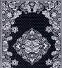Black Chenille Vintage 4 x 6 Feet Machine Made Carpet
