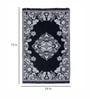 Black Chenille Vintage 4 x 6 Feet Machine Made Carpet