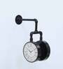 Black Original Gi Metal Industrial Double Side Wall Clock