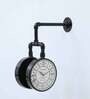 Black Original Gi Metal Industrial Double Side Wall Clock