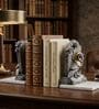 Black Owl Bookends with Marble Base set of 2