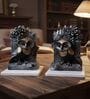 Black Owl Showpiece with Marble Base set of 2
