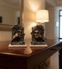 Black Owl Showpiece with Marble Base set of 2