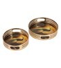 Black Peacock Set of Metal Tray Set of 2