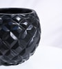 Black Plastic Heraldry Ball Small Desk Pot