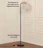 Black Polished Modern Arc Floor Lamp with Adjustable Shade 6Ft Height with 12 inches Off White Drum Lampshade