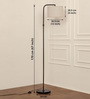 Black Polished Modern Arc Floor Lamp with Adjustable Shade 6Ft Height with 12 inches Off White Drum Lampshade