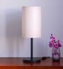 Nigella Off White Cotton Shade Table Lamp With Metal Base
