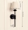 Black Polished Spacer Wall Lamp with Off White Shade
