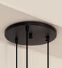 Black Polished Triple Hanging Pendant Light with Hammered Frost Glass