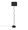 Black Fabric Shade Floor Lamp with Black Base