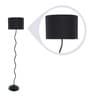 Black Fabric Shade Floor Lamp with Black Base