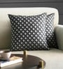 Black Geometric Poly Cotton 16 x 16 Inches Cushion Covers (Set of 2)