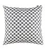 Black Geometric Poly Cotton 16 x 16 Inches Cushion Cover