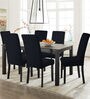 Black Polycotton Solid 14x18 Inches Chair Covers (Pack of 6)