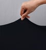 Black Polycotton Solid 14x18 Inches Chair Covers (Pack of 6)