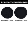 Black Polycotton Solid 18 x 18 Inches Elastic Stretchable Office Chair Covers (2 Pcs