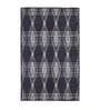 Black Polyester Geometrical 4 x 6 Feet Machine Made Carpet