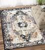 Black Persian Polyester 5 ft x 7 ft Machine Made Carpet