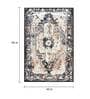 Black Persian Polyester 5 ft x 7 ft Machine Made Carpet