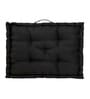 Black Solid Polyester 20x20 Inches Floor Cushion