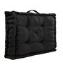 Black Solid Polyester 20x20 Inches Floor Cushion